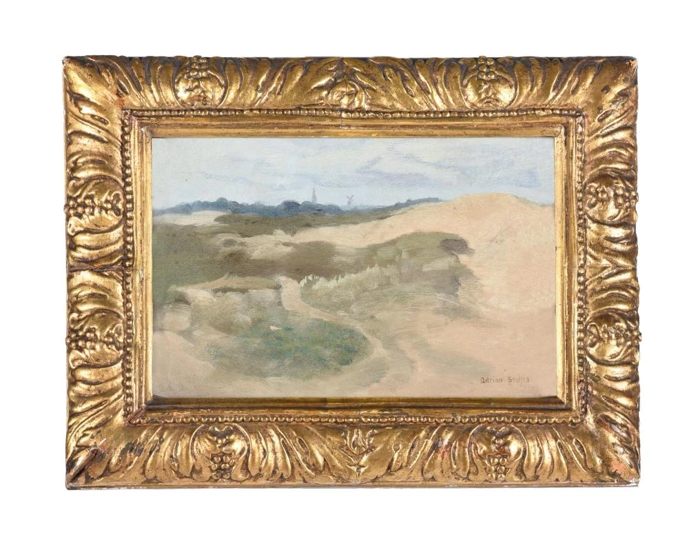Adrian Scott Stokes - Paesaggio con mulino a vento e una chiesa